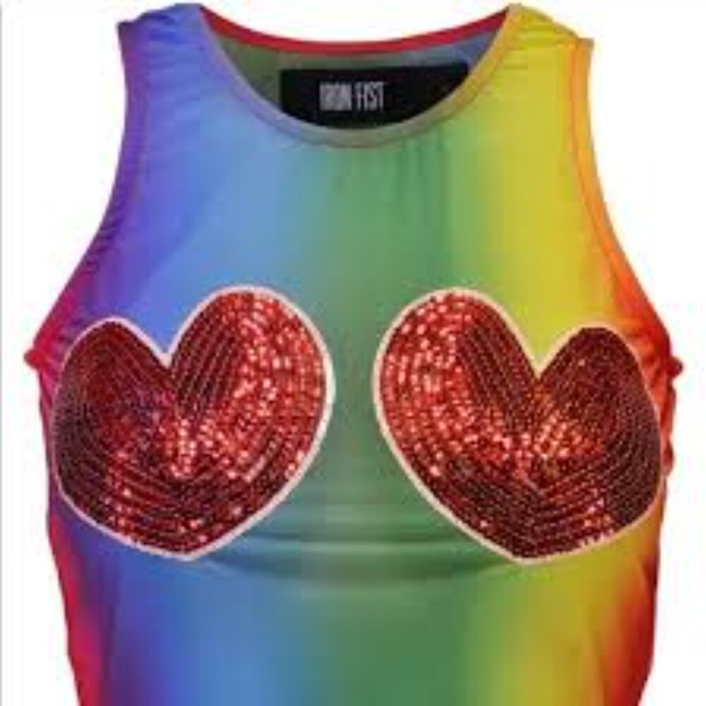 Iron Fist Multicolor Sequin Crop Top